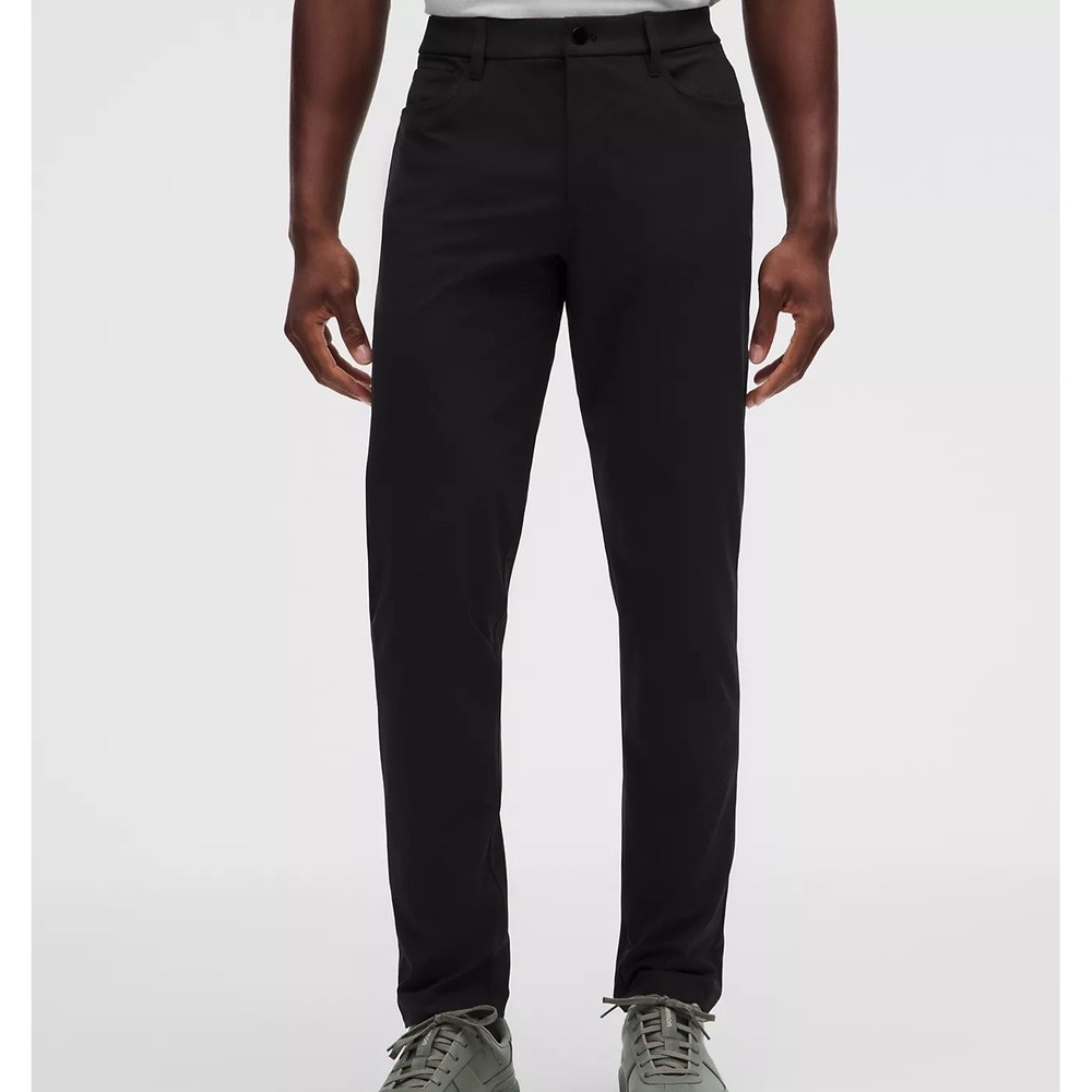 Lululemon Men's ABC Slim-Fit Pant Trouser 32W x 30L Warpstreme Black Work Golf